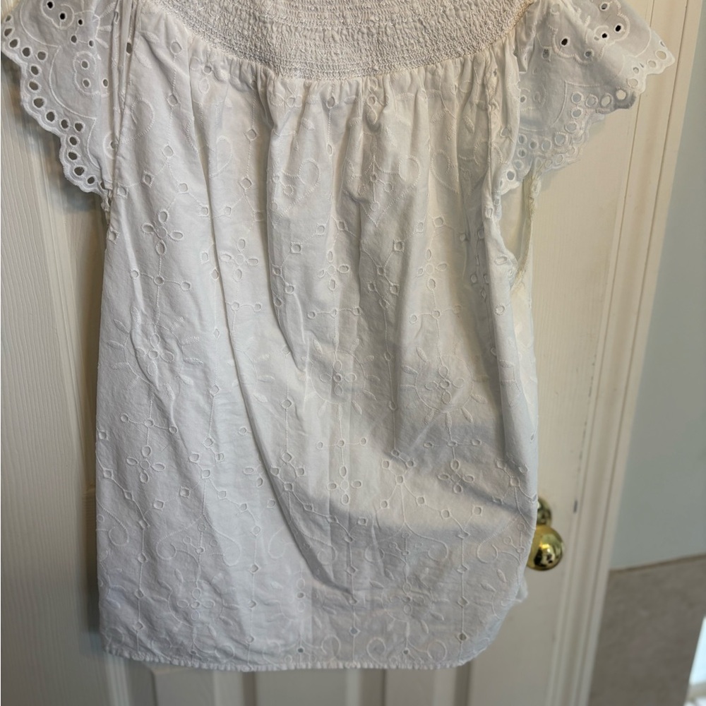 White Eyelet Off-Shoulder Top